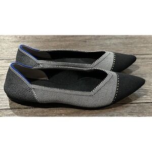 Rothy's The Point Gray Mist Cap-toe Ballet Flat Size 11.5 W GUC